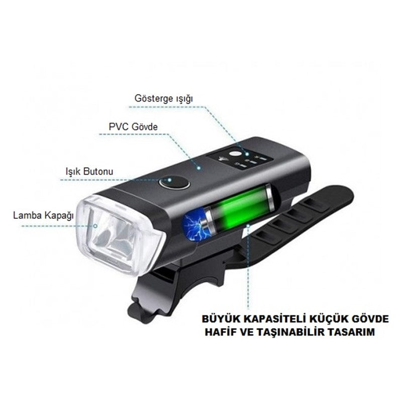 Asistan Parla F300 Usb Şarlı Ön Far 300 Lümen