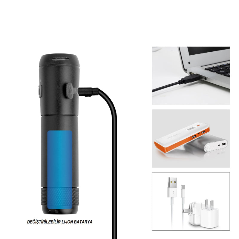 Asistan Parla F900 Usb Şarjlı Ön Far 900 Lümen