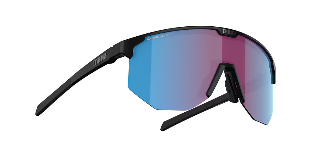 BLIZ Hero Sunglasses Nano Optics Nordic Light Matt Black Frame Begonia With Blue Multi Lens ZB70100242