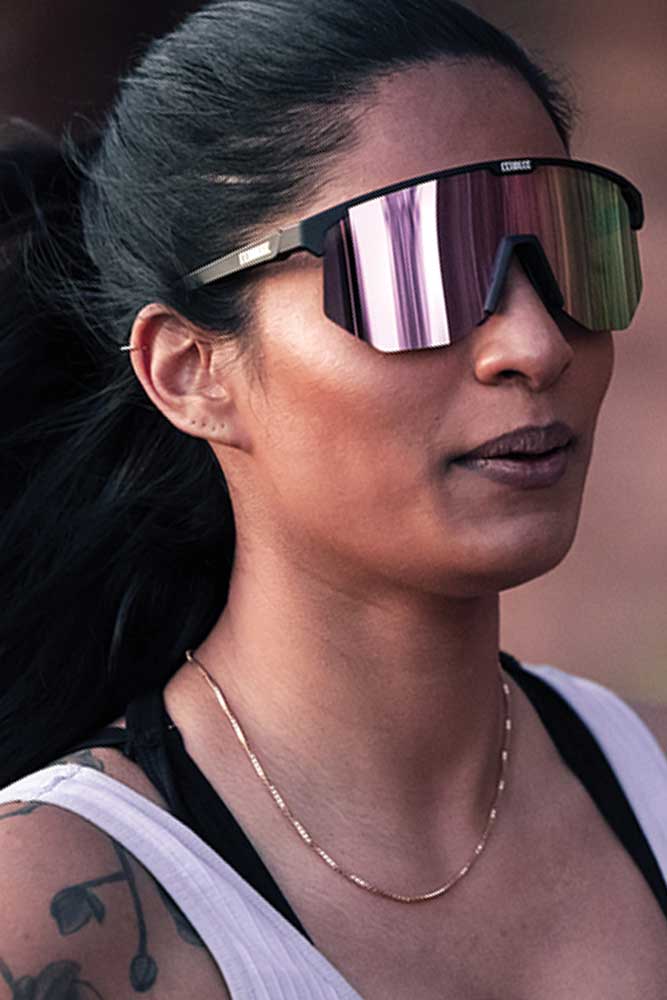 BLIZ Hero Sunglasses Nano Optics Nordic Light Matt Black Frame Begonia With Blue Multi Lens ZB70100242