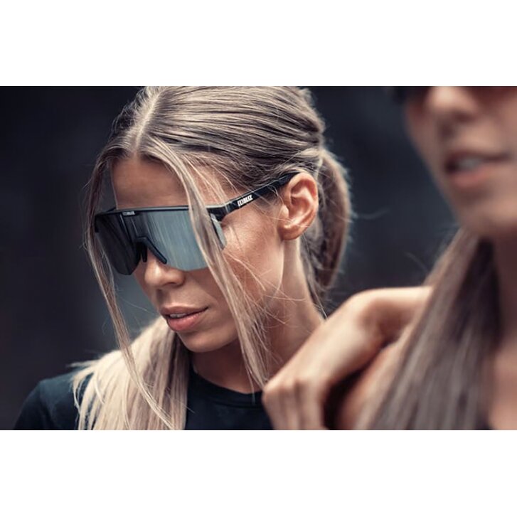 BLIZ Hero Sunglasses Nano Optics Nordic Light Matt Black Frame Begonia With Blue Multi Lens ZB70100242