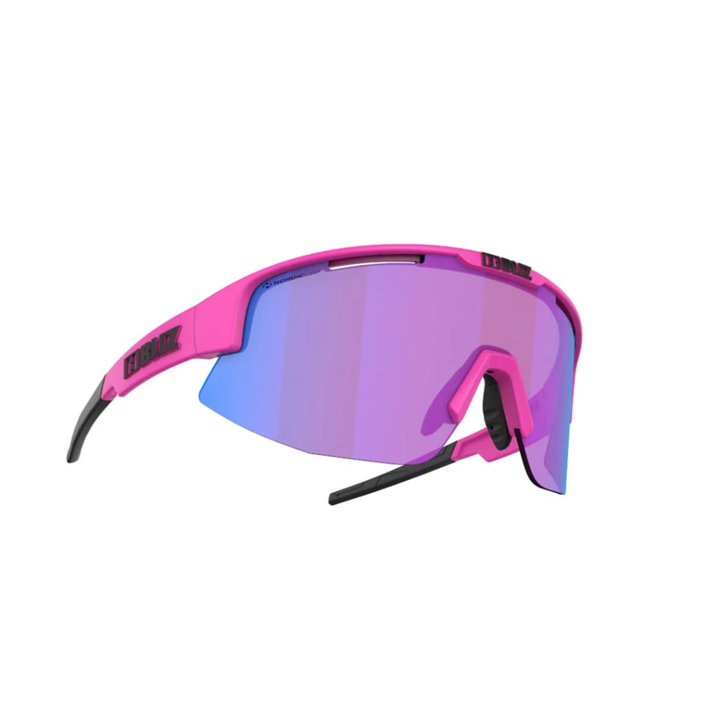 BLIZ Matrix Sunglasses Matt NeonRose Rose Violet Blue Mirror Lens ZB70040633