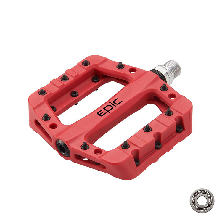 Epic Bearing Bicycle Pedal Plastic Red PDL-162