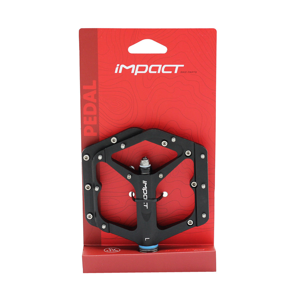 Педаль велосипедная алюминиевая Impact CLUT с одним подшипником, черная PDL-229