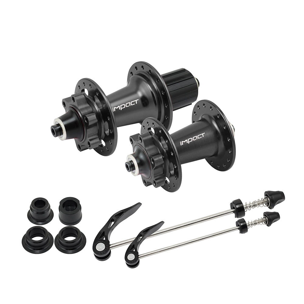 Impact MH920 Bearing Front Rear Hub Set 6 Screws Black QR and Insert Shaft Compatible HZN-805