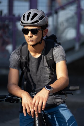 Kask Sintesi Yol Bisikleti Kaskı Gri Large