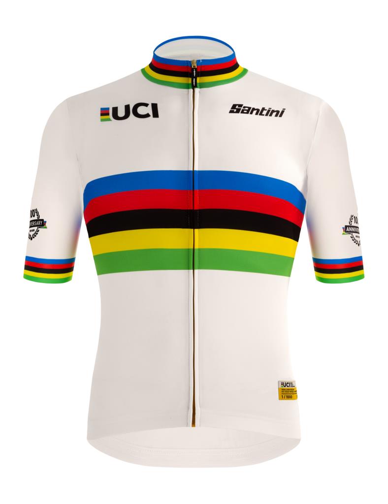 Koleksiyonluk Santini Limited Edition UCI Road World Championships Centenary Gold Bisiklet Forması RE94075CGOLD