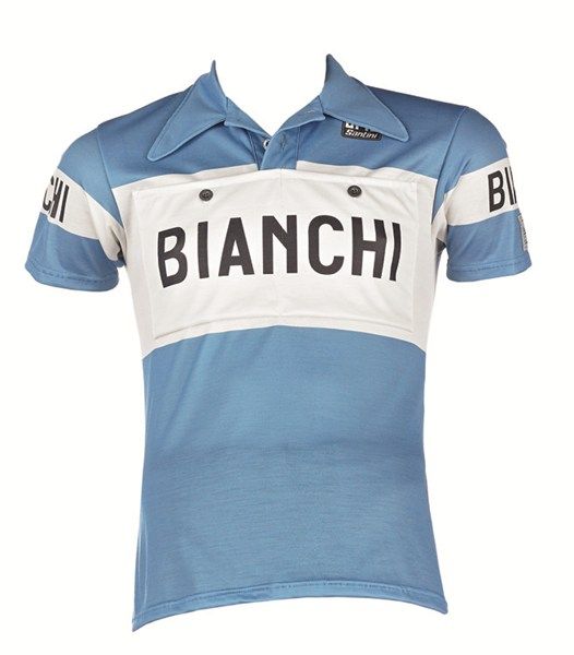 Koleksiyonluk Santini Retro Bianchi Bisiklet Forması PE942PLBIANC