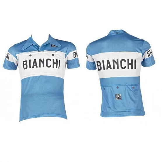 Koleksiyonluk Santini Retro Bianchi Bisiklet Forması PE942PLBIANC