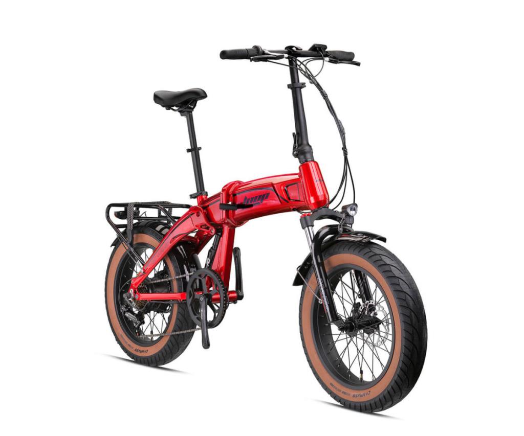 Loop Armour Elektrikli Fat Bike Çift Süspansiyon 20 Jant Kırmızı Siyah