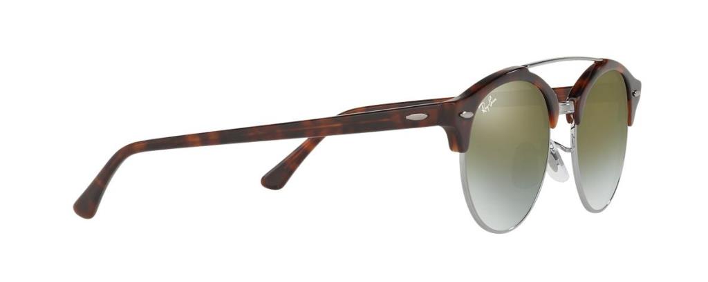 Ray-Ban Clubround Double Bridge Güneş Gözlüğü Shiny Red Havana Green Flash Gradient