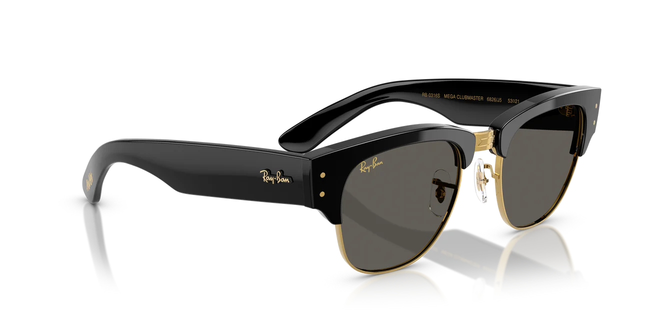 Ray-Ban Mega ClubMaster ASAP Rocky Özel Koleksiyon Güneş Gözlüğü 0RB0316S Black On Gold Dark Grey 53 Ekartman 6826J5