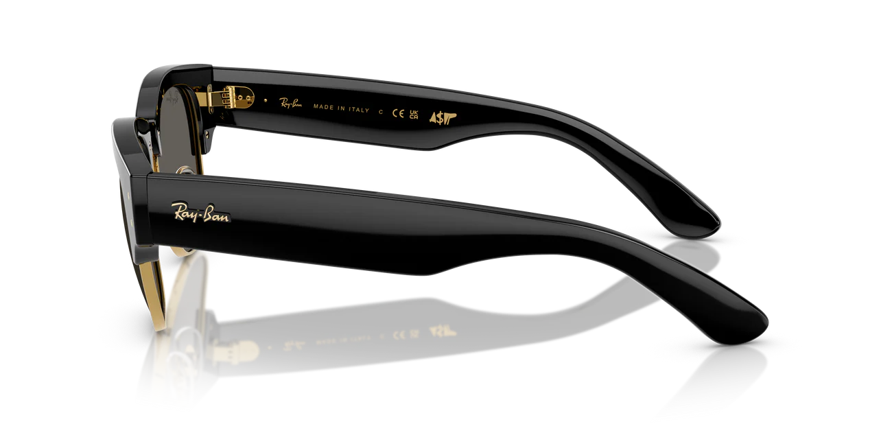 Солнцезащитные очки Ray-Ban Mega ClubMaster ASAP Rocky из специальной коллекции 0RB0316S, черные на золотом, темно-серые, размер 53, 6826J5
