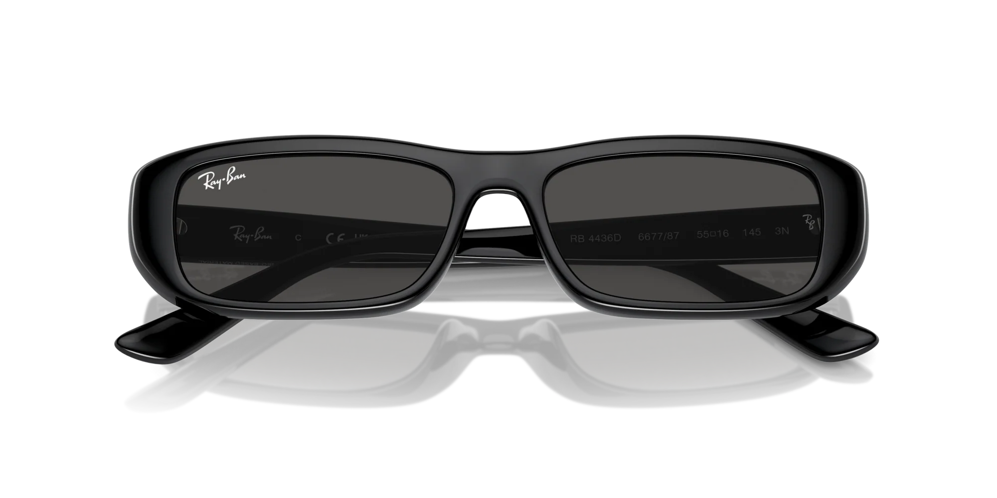 Ray-Ban RB4436D Sunglasses Black Dark Grey 667787 55 Lens Width