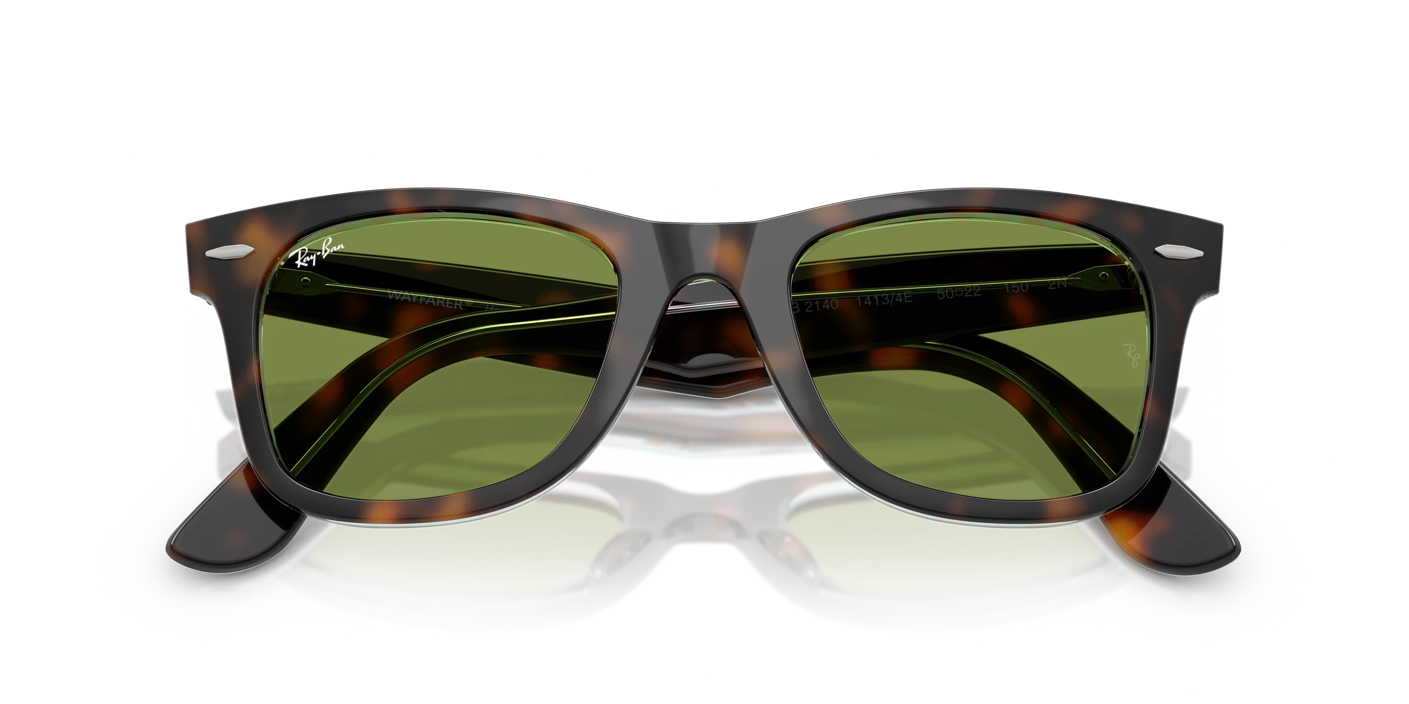Ray-Ban Wayfarer Güneş Gözlüğü RB2140 14134E Dark Havana On Multicolor Green 50 Ekartman