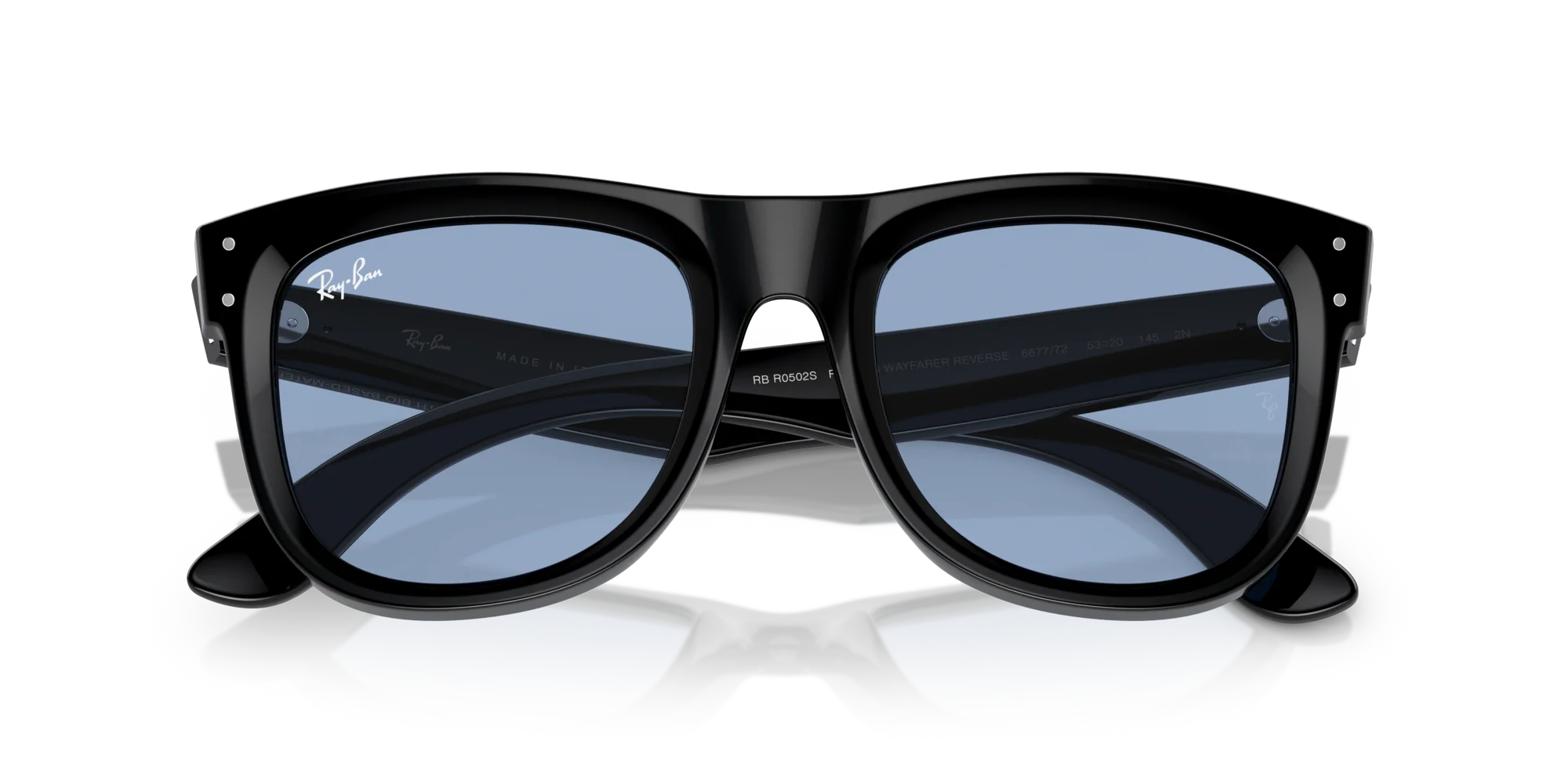 Ray-Ban Wayfarer Reverse Güneş Gözlüğü RBR0502S 667772 Black Light Blue 50 Ekartman