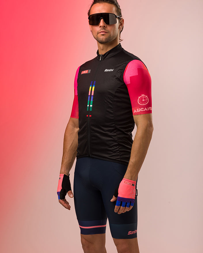 Santini Nebula GIST La Vuelta Special Edition Men's Windbreaker Vest RE54275GIST