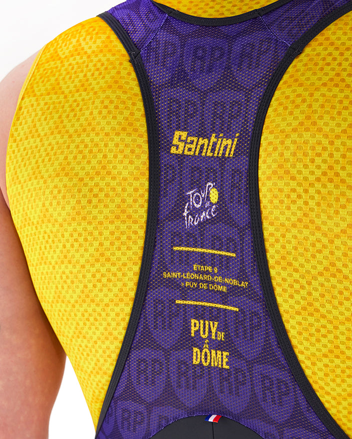 Santini PUY DE DOME Tour De France Özel Seri Unisex Askılı Bisiklet Taytı RE1075FBPDD3TDF