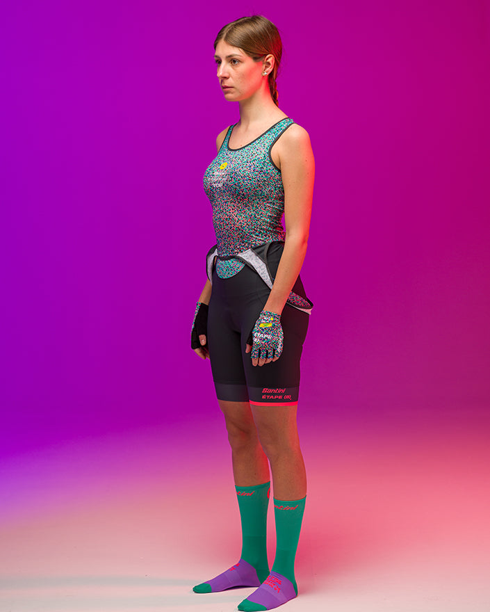 Santini Tour De France PLANCHE DES BELLES FILLES Özel Seri Kadın Askılı Bisiklet Taytı RE1065GILFILLETDFF