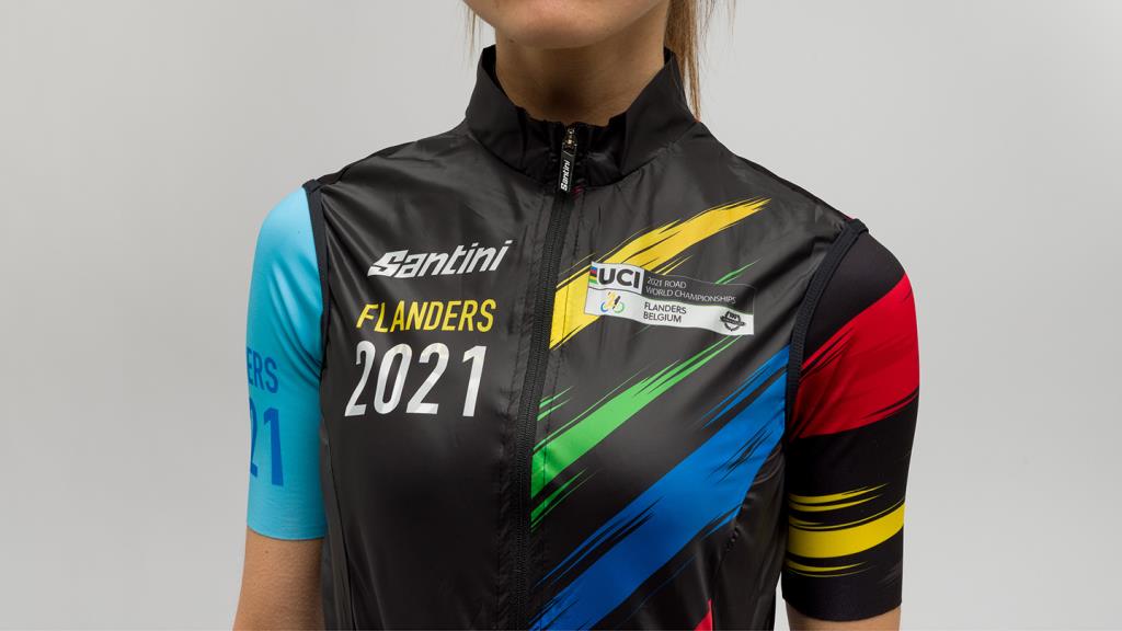 Santini UCI FLANDERS 2021 Unisex Rüzgarlık Yelek EC54575SPLA