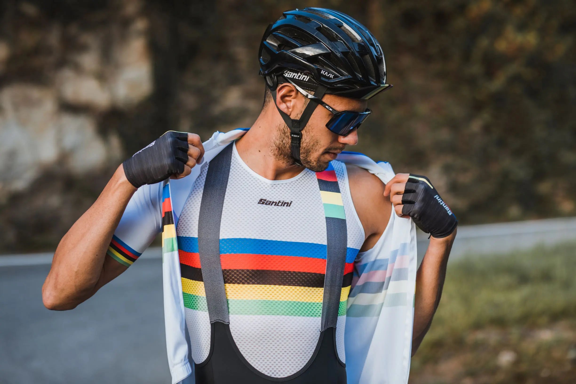 Santini UCI WORLD CHAMPION Polartec Kumaşlı Erkek Bisiklet Forması RE94075CWORLDECO
