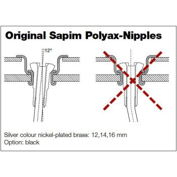 Sapim Polyax Alu Square Double Secure Lock Jant Teli Başlığı 16mm Mor