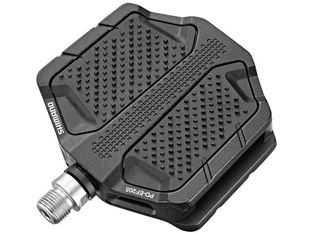 Shimano PD-EF205 Алюминиевая велосипедная педаль с плоской платформой, черная