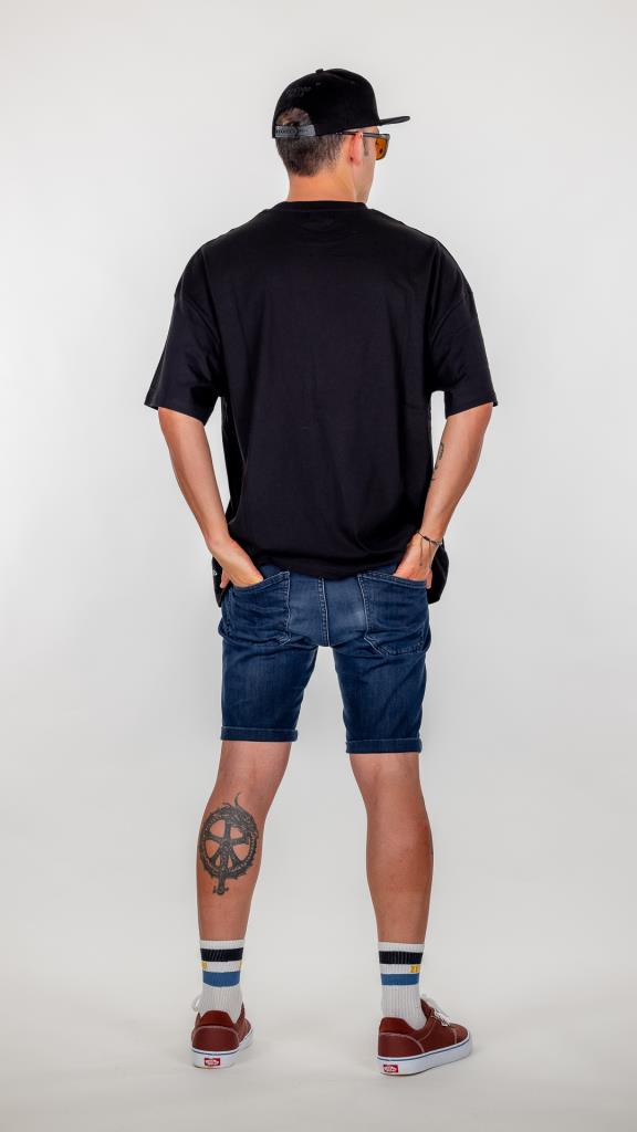 Siyah Pyke Oversize Tişört