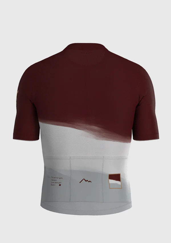 Sora Claret Red-White Classic 2 Cycling Jersey