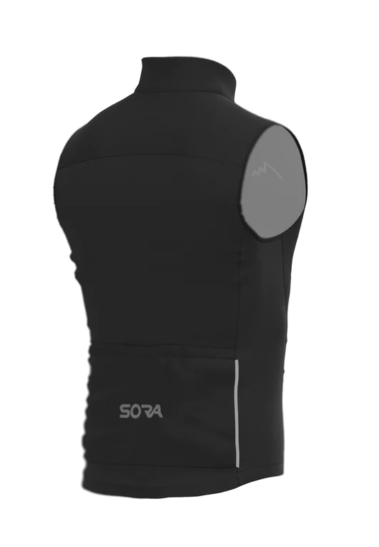 Sora Black Winter Windbreaker Vest