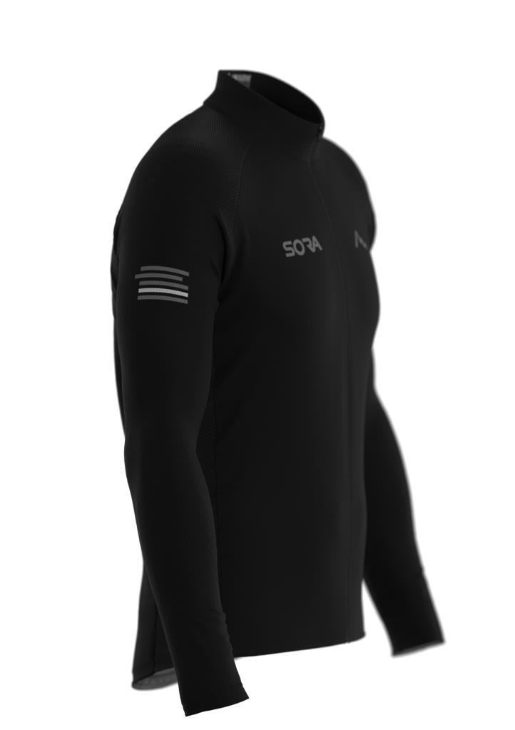 Sora Black Regular Long Sleeve Spring Cycling Jersey
