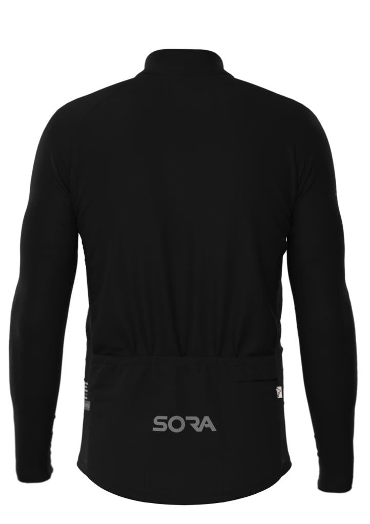 Sora Black Regular Long Sleeve Spring Cycling Jersey
