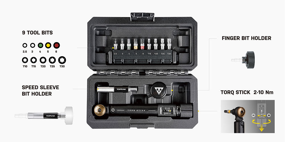 Динамометрический инструмент Topeak Torq Stick Pro 2-10 9 бит TT2600 250493