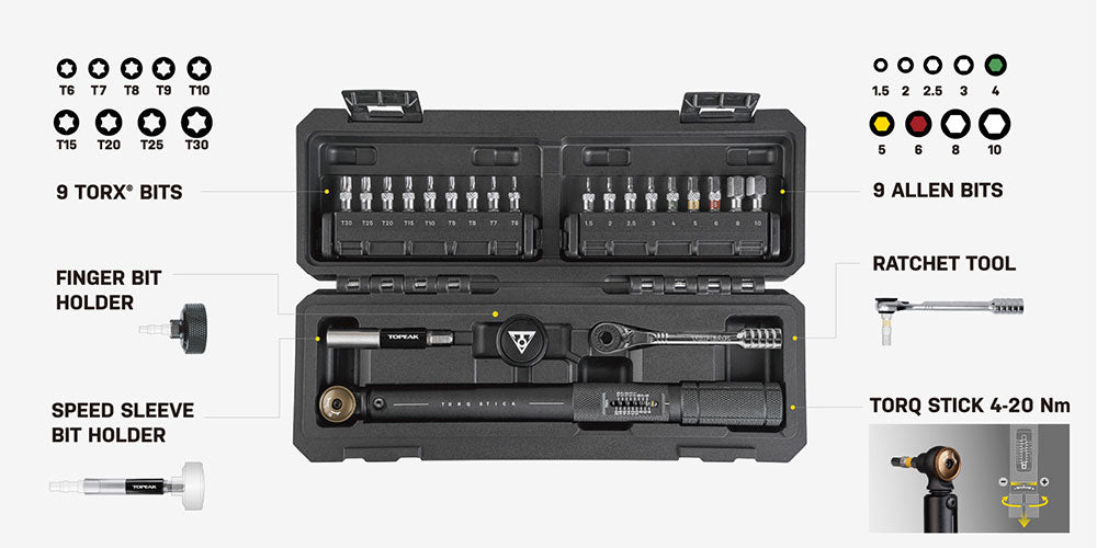 Topeak Torq Stick Pro Torque Tool 4-20Nm 18 Tip TT2601