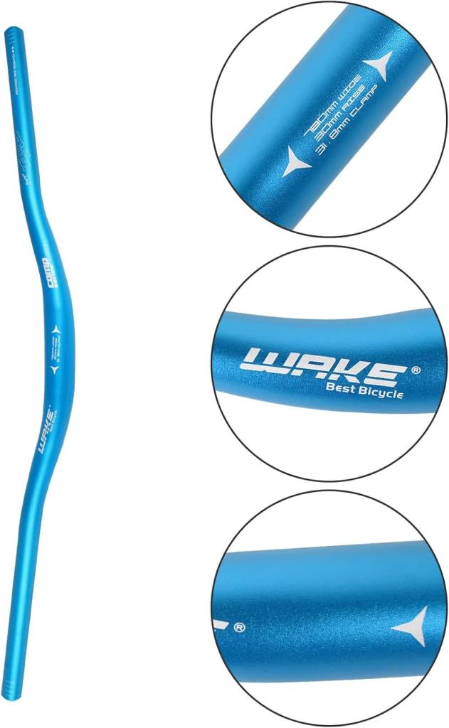 Wake Aluminum Handlebar 780mm Riser 31.8mm Blue