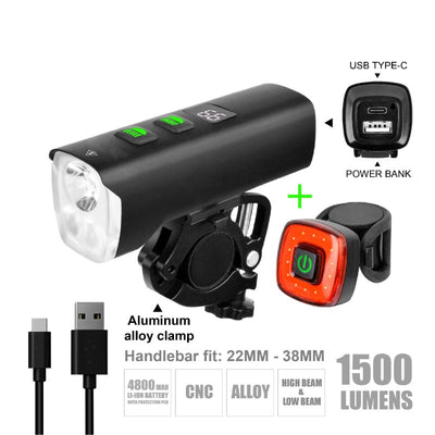 Asistan Parla FR1500 Usb Şarjlı Ön Arka Far Seti 1500 Lümen