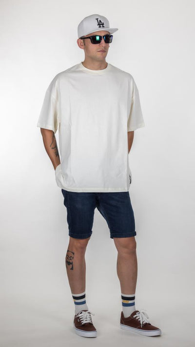 Beyaz Pyke Oversize Tişört