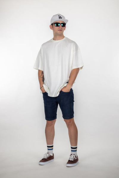 Beyaz Pyke Oversize Tişört