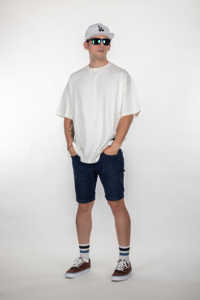 Beyaz Pyke Oversize Tişört