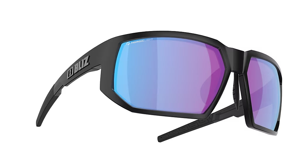 BLIZ Arrow Sunglasses Matt Black Frame Nano Optics Nordic Light Begonia Violet With Blue Multi Lens ZB70140263