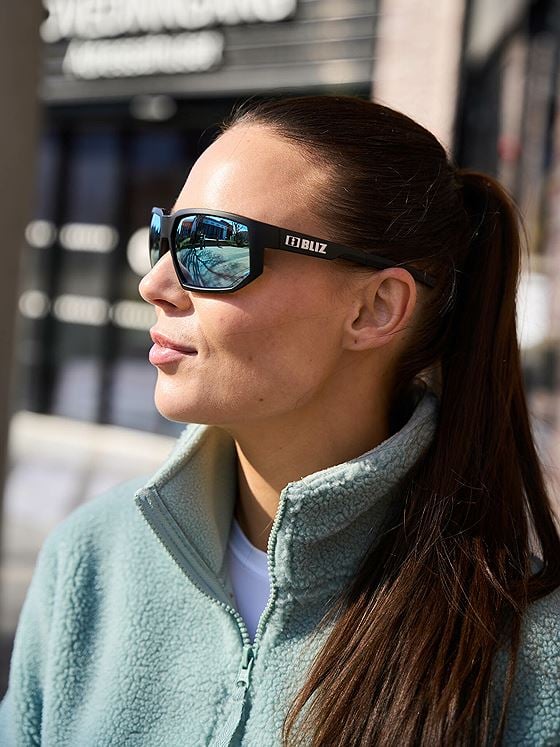 BLIZ Arrow Sunglasses Matt Black Frame Nano Optics Nordic Light Begonia Violet With Blue Multi Lens ZB70140263