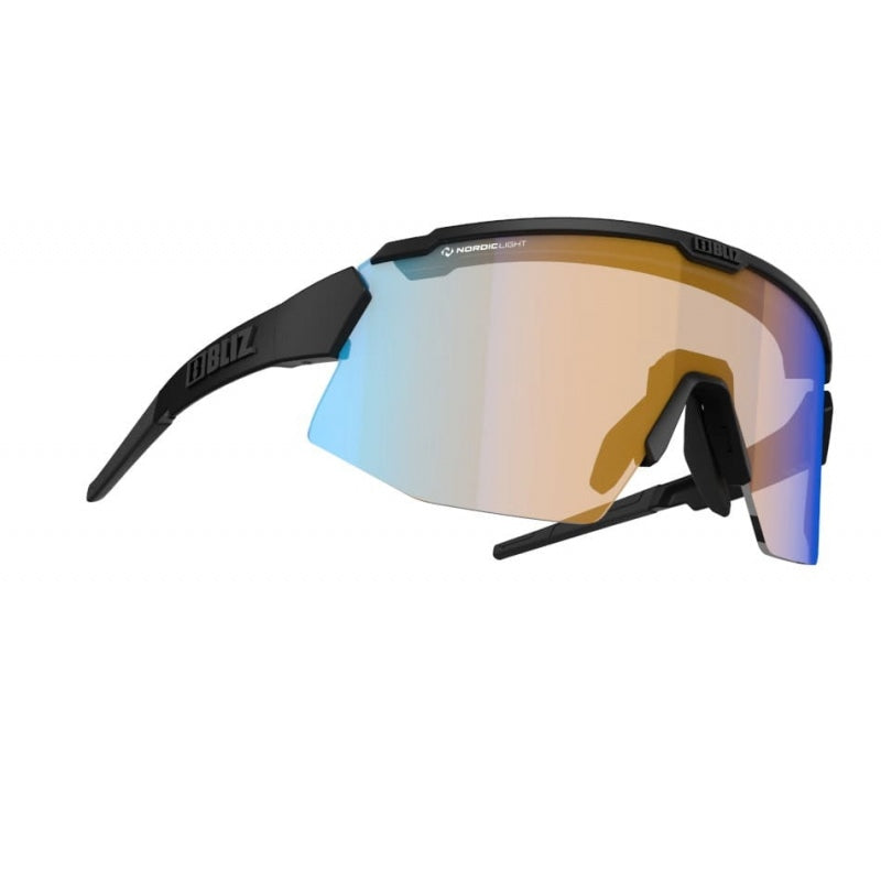 BLIZ Breeze Sunglasses Nano Optics Nordic Light Matt Black Frame Coral With Blue Multi Lens ZB70020241