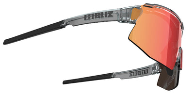 BLIZ Breeze Sunglasses Transparent Dark Grey Frame Brown With Red Multi Lens ZB70020641