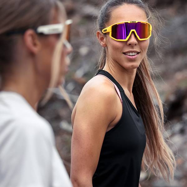 BLIZ Fusion Sunglasses Nano Optics Nordic Light Matt Turquoise Rose With Violet Blue Mirror ZB70050433