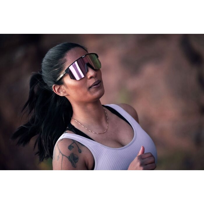 BLIZ Hero Sunglasses Nano Optics Nordic Light Matt Black Frame Begonia With Blue Multi Lens ZB70100242