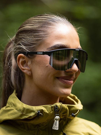 BLIZ Hero Sunglasses Nano Optics Nordic Light Matt Black Frame Begonia With Blue Multi Lens ZB70100242