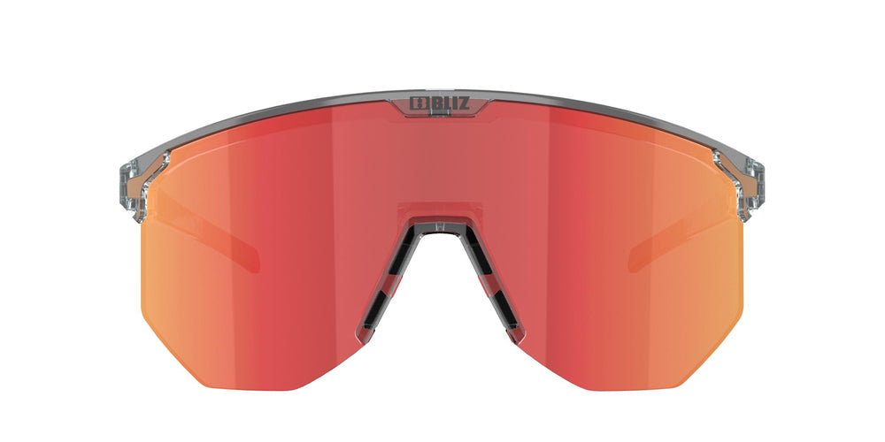 BLIZ Hero Sunglasses Transparent Dark Grey Frame Brown With Red Multi Lens ZB70100642