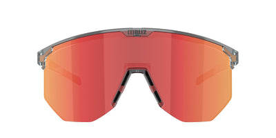 BLIZ Hero Sunglasses Transparent Dark Grey Frame Brown With Red Multi Lens ZB70100642