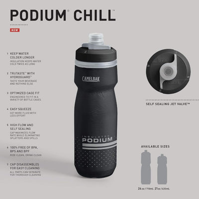 Camelbak Podium Chill Matara 710ml 24oz White Black H24094