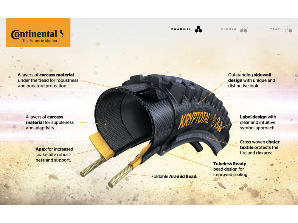 Continental Kryptotal-R 29x2.40 E-25 Soft-Compound Downhill-Casing Tubeless Ready Dış Lastik CO0101992